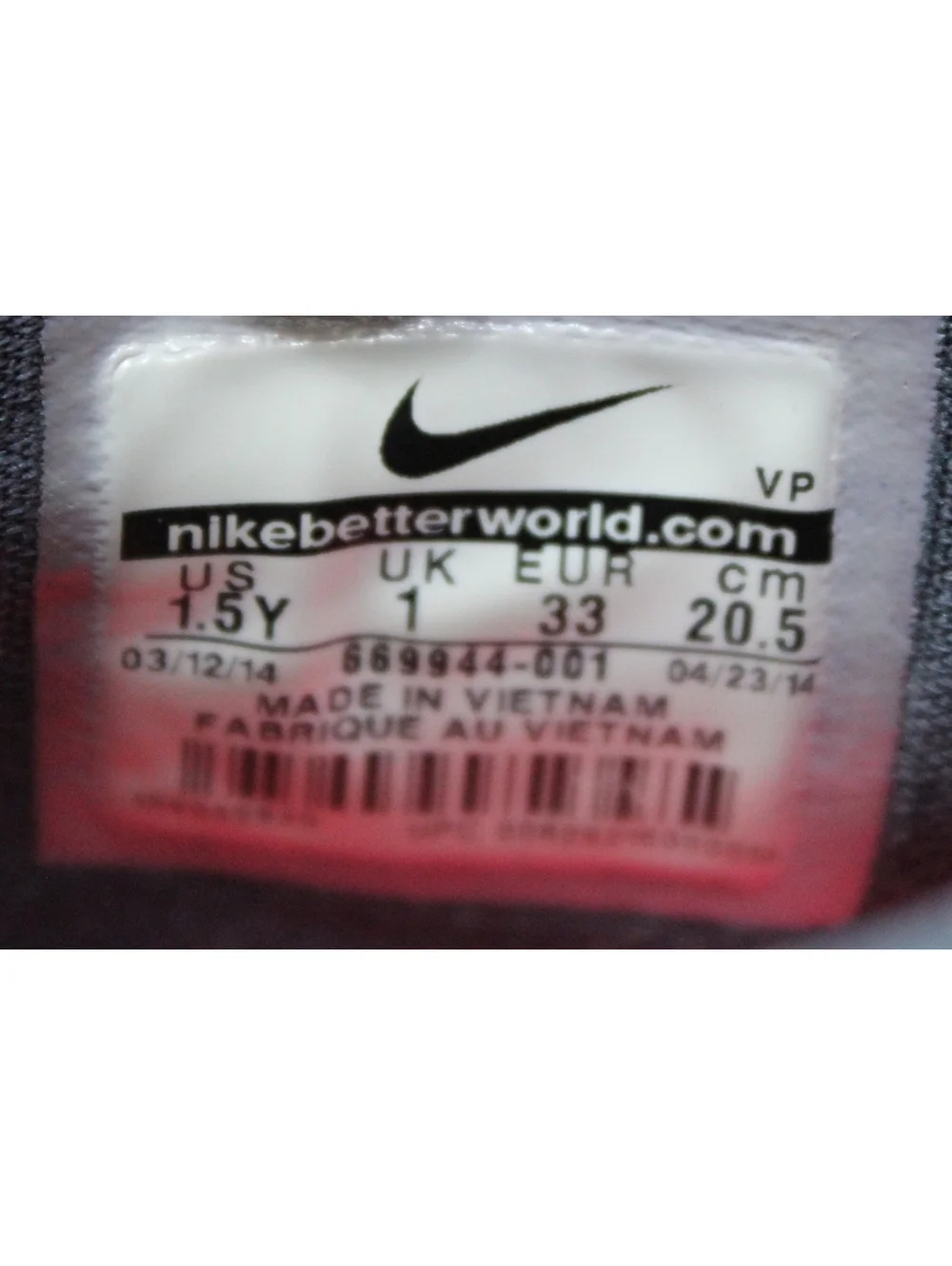 NIKE KD VII Gray & Pink Hyper Punch Shoes 669944-001 Sneakers SIZE 1.5Y Youth